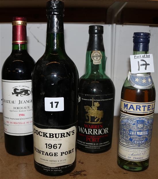 4 assorted bottles alcohol